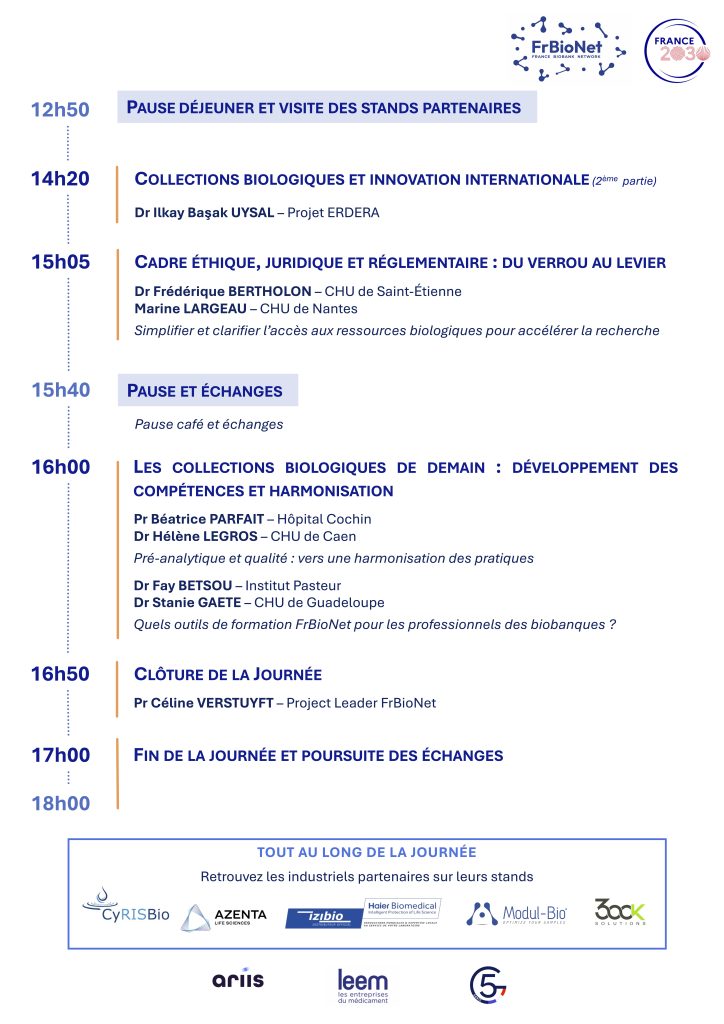 2nde page du programme de la Journée nationale de FrBioNet du 24/09/2026